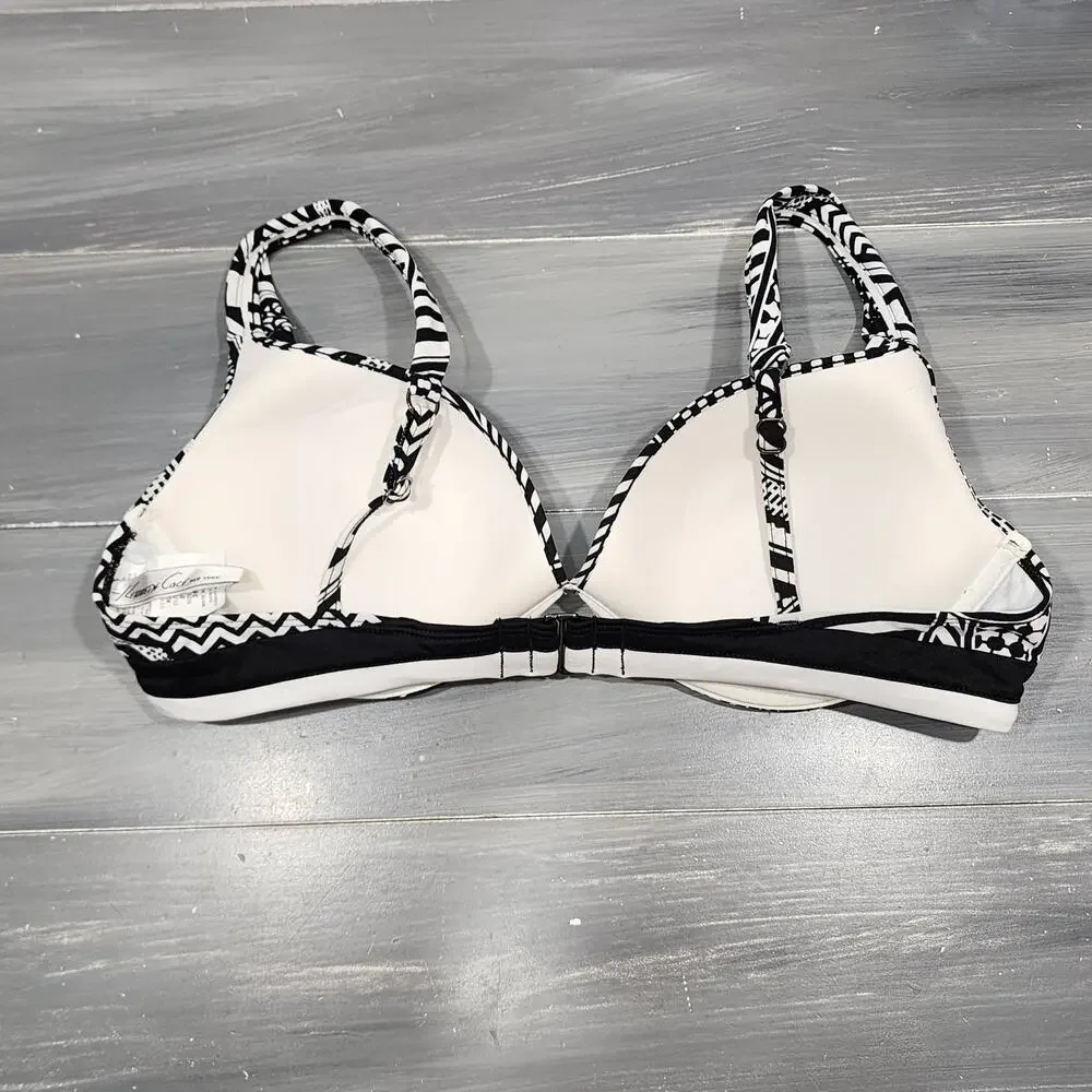 Kenneth Cole New York Bikini Swim Top 38 B/C Black and White Print‎ - Picture 2 of 6